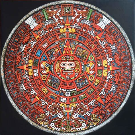 The Mayan Calendar, Oil on Canvas, 36x36" : r/Art