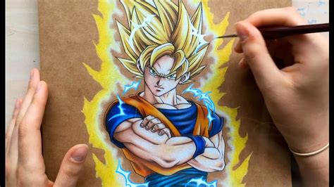 How to draw Goku (lineart) from Dragon ball Z - YouTube