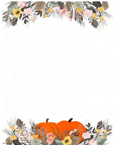 Fall flower border | Fall borders, Free thanksgiving, Templates printable free