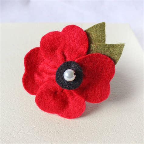 Handmade Red Felt Poppy Brooch Red Flower Brooch for a Poppy - Etsy UK