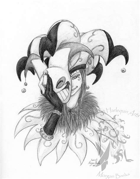 Jester Face Drawing at PaintingValley.com | Explore collection of ...