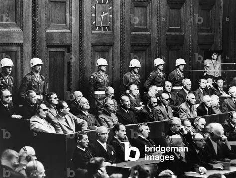 Nuremberg Trials,(first row) Hermann Goering, Rudolf Hess, Joachim von ...