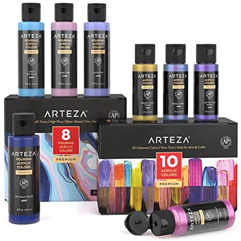 Arteza Acrylic Pouring Paint Set and Iridescent Acrylic Paint | Pricepulse