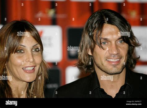 AC Milan soccer great Paolo Maldini and his wife Adriana Fossa arrive ...