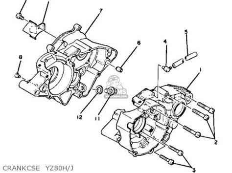 Yamaha YZ80 COMPETITION 1982 (C) USA parts lists and schematics