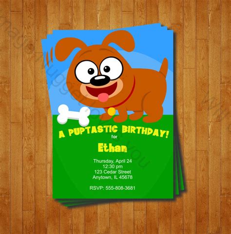 Puppy Birthday Invitation Printable Birthday Invite for a Cute Puppy Birthday Party - Etsy