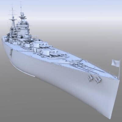 Battleship HMS Rodney - 3D Model by Carlo Cestra