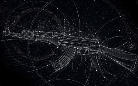 HD wallpaper: white rifle gun drawing, weapon, minimalism, AK-47, studio shot | Wallpaper Flare