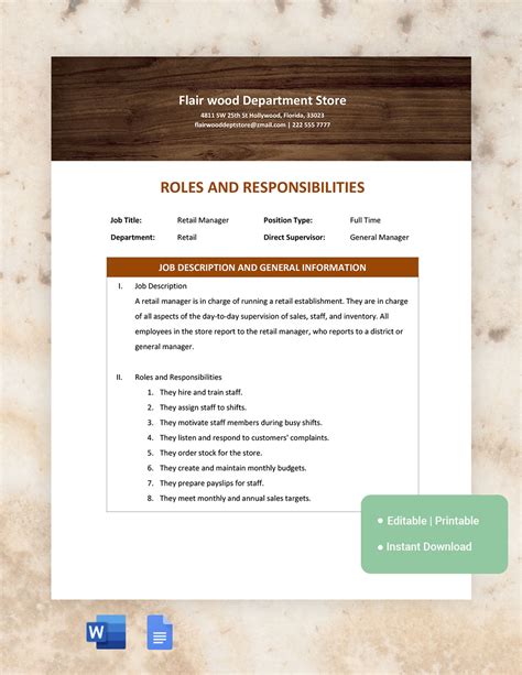 Committee Roles And Responsibilities Template in Word, Google Docs - Download | Template.net