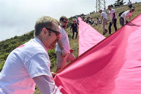 San Francisco displays the largest-ever pink triangle for Pride Month ...