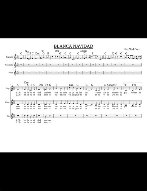 BLANCA NAVIDAD sheet music for Piano, Voice download free in PDF or MIDI