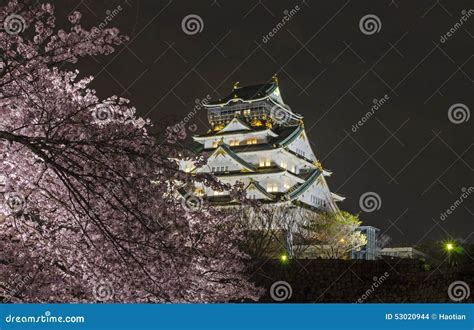 Osaka Castle Night View stock photo. Image of illumination - 53020944