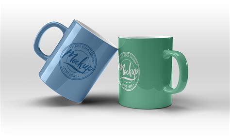 Two Mugs on White Background Free Mockup — Free Mockup World