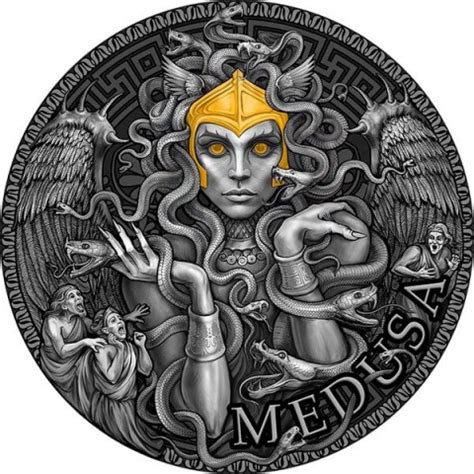 MEDUSA THE GREEK MYTHOLOGY 2 OZ SILVER COIN 2000 FRANCS CAMEROON 2023 - Magikos Coins