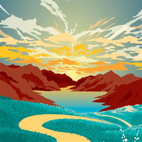 40 Stunning Vector Landscape Illustrations