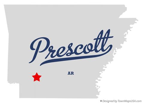 Map of Prescott, AR, Arkansas