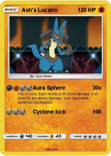 Pokémon Ash s Lucario 3 3 - Aura Sphere - My Pokemon Card