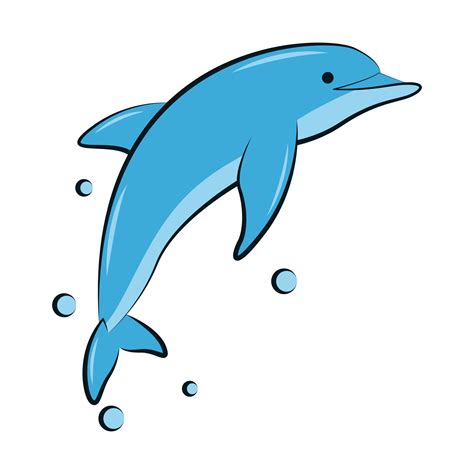 flat color vector illustration of a blue dolphin 2730062 Vector Art at ...