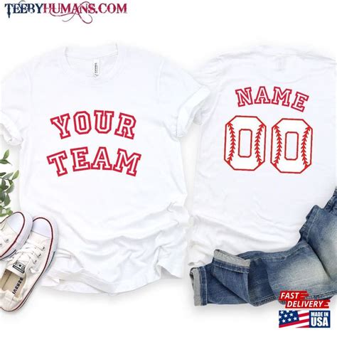 Baseball Custom Name Team Shirt Front T-Shirt Sweatshirt - TeebyHumans