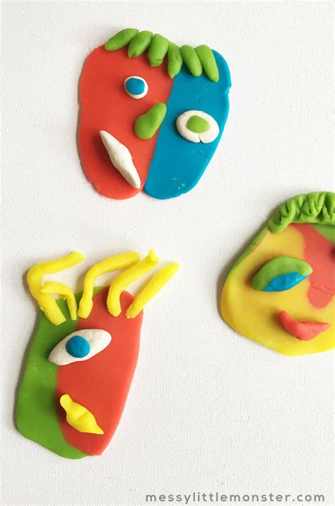 Picasso Art for Kids - Playdough Faces - Messy Little Monster