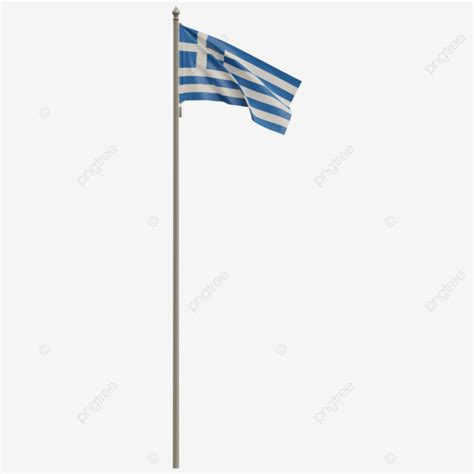 Greece Flag With Pole, Greece Flag Waving, Greece Flag Waving Transparent, Greece Flag PNG ...