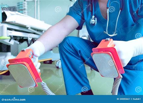 Electric Shock (defibrillation) In Hospital Stock Image - Image: 34085661