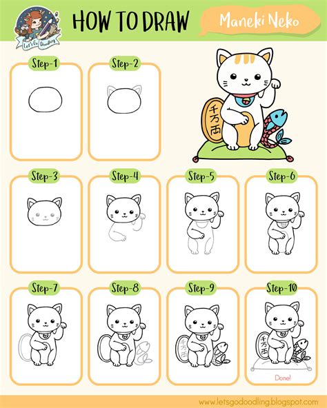 How To Draw Maneki Neko - Easy Step By Step Drawing Tutorial