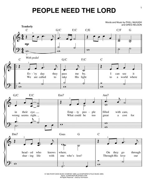 People Need The Lord by Steve Green - Easy Piano - Digital Sheet Music ...