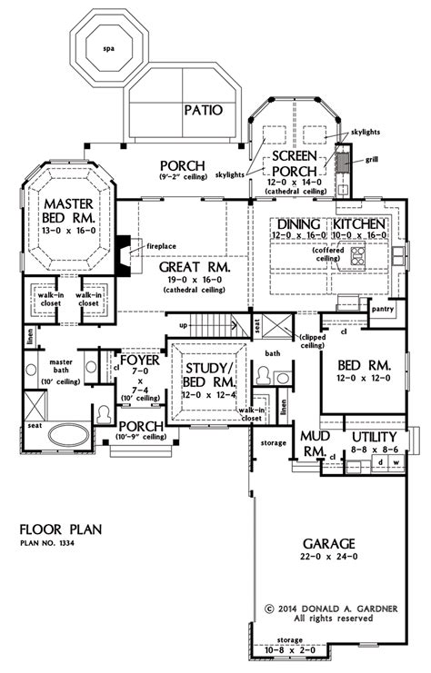 The Adrian 1334 home plan Best House Plans, House Floor Plans, Courtyard Entry, Small Room ...