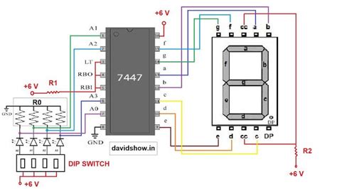 7447 Seven Segment Display Working | Seven segment display ...