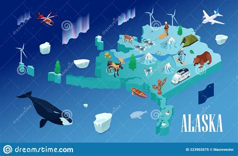 Alaska Isometric Flowchart Vector Illustration | CartoonDealer.com #225976546