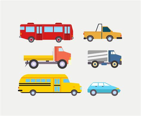 Various Vehicles Clipart Vector Vector Art & Graphics | freevector.com