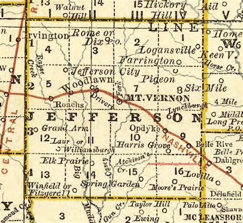 Jefferson County, Illinois 1881 Map, Mt. Vernon