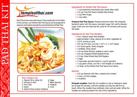 Perfect Pad Thai Ingredients Kit with Recipe Card » Temple of Thai