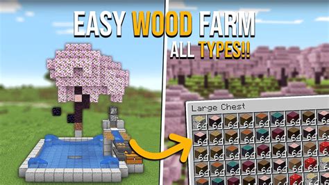 Minecraft EASY Wood Farm Tutorial 1.21 - All Types - NEW! - YouTube