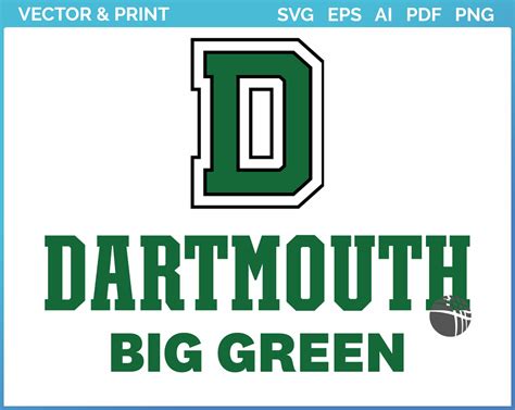 Dartmouth Big Green - College Sports Embroidery Logo in 4 sizes ...