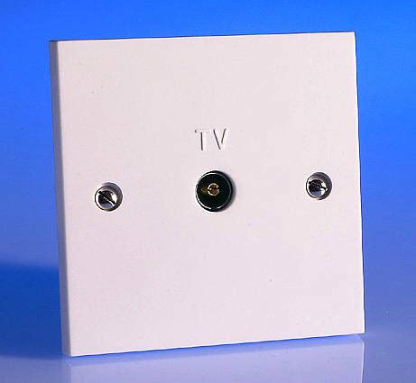 TV Coaxial Aerial Socket - White | Knightsbridge (SN0100)