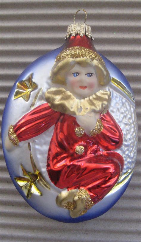 Lauscha, Germany blown glass harlequin child Christmas ornament ...