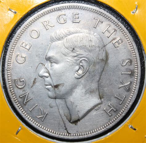 My Collection Of Crown Size Silver Coin: New Zealand King George VI Crown 1949