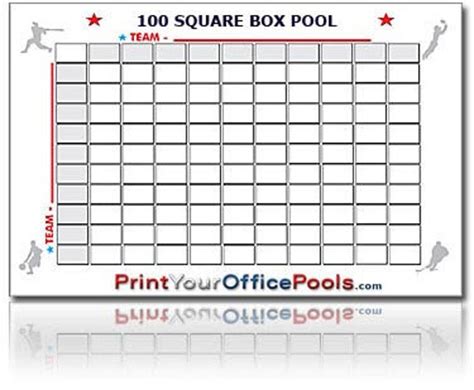 100 Super Bowl NFL Squares Box Block Pool Laminated Reusable | Etsy