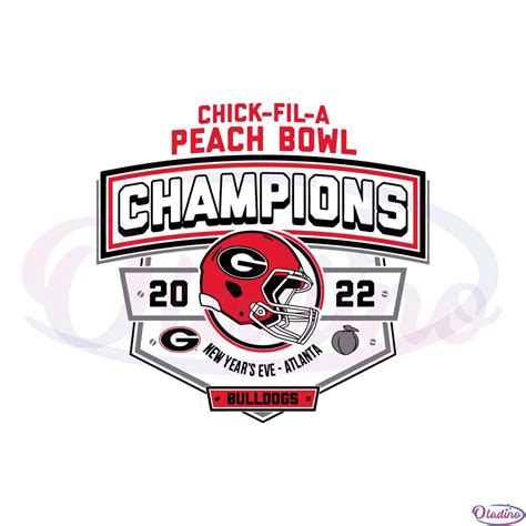 Georgia 2022 Chick Fil A Peach Bowl Champions Svg Cutting Files