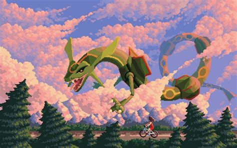 Download Pixel Art Rayquaza Wallpaper | Wallpapers.com | Pixel art ...