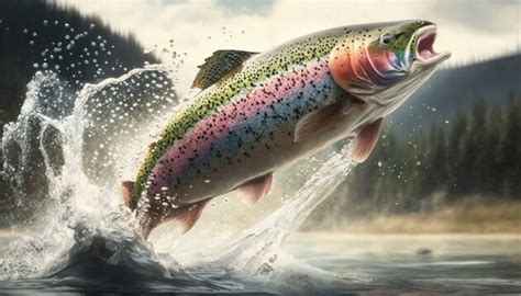 Rainbow Trout Jumping Drawing