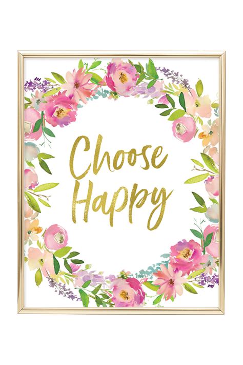 Choose Happy Printable Wall Art - Chicfetti