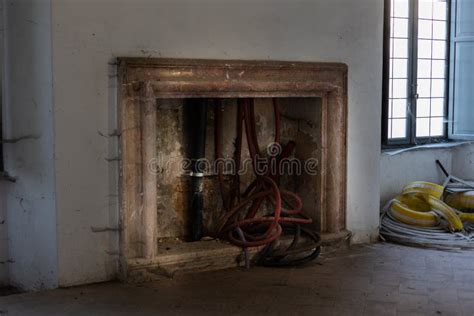 Old Vintage Beautiful Fireplace in an Old House Stock Photo - Image of construction, light ...