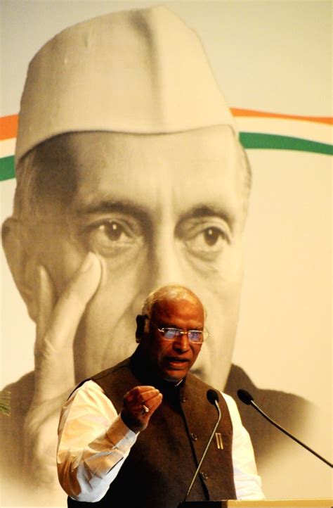 Congress Party President Mallikarjun Kharge addresses during the Nehru ...