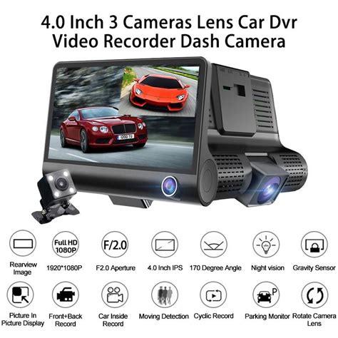 Dash Cam 4" IPS Screen Dual Lens With Rearview Night Vision Camera – TOUGHM