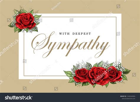 Condolences Sympathy Card Floral Red Roses Stock Illustration 1240264969 | Shutterstock