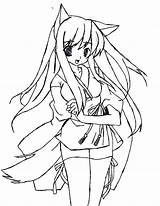 Anime Wolf Girl Coloring Pages At GetColoringscom  Free Printable sketch template