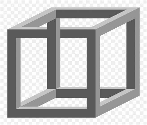 Necker Cube Penrose Triangle Impossible Cube Optical Illusion, PNG ...